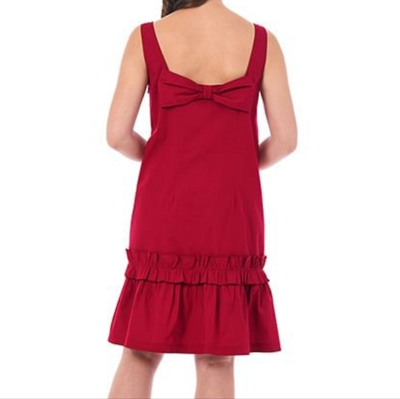 Sangria nwt poplin shift dress size 14 bow polka - Picture 1 of 7